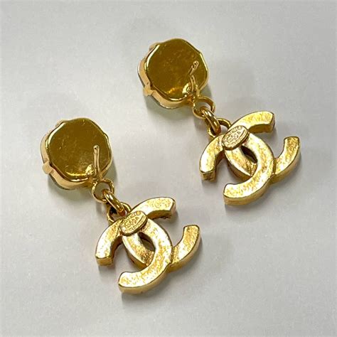 large fake chanel earrings|faux chanel double c earrings.